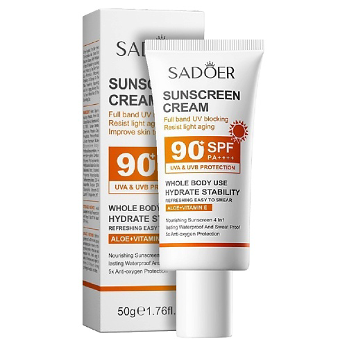SADOER Крем солнцезащитный SPF 90+ с алоэ и витамином Е 50 #1