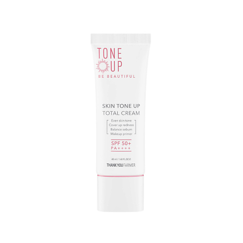 THANK YOU FARMER Крем для лица выравнивающий тон солнцезащитный SPF50+ Be Beautiful Skin Tone Up Total Cream 40 #1