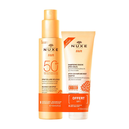NUXE Набор Sun Care: Солнцезащитный спрей SPF50 + Гель-шампунь #1