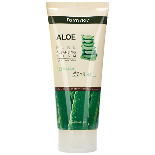 FARMSTAY Пенка для лица очищающая с экстрактом алоэ Aloe Pure Cleansing Foam 180 #1