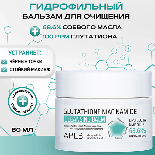APLB Гидрофильный бальзам с глутатионом и ниацинамидом Glutathione Niacinamide Cleansing Balm 80 #1