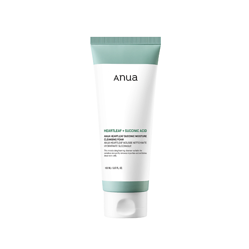 ANUA Гель-пенка для умывания с янтарной кислотой HEARTLEAF SUCCINIC MOISTURE CLEANSING FOAM 150 #1