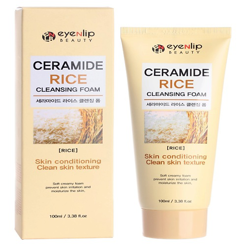 EYENLIP FOAM Пенка для лица с рисом CERAMIDE RICE CLEANSING FOAM 100 #1