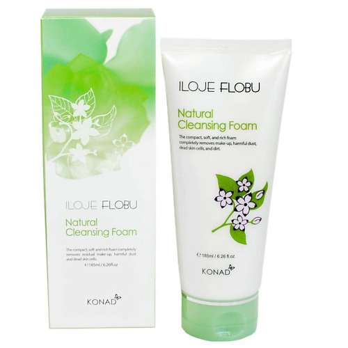 KONAD ILOJE Flobu Natural Foam Cleansing Очищающая и увлажняющая пенка для лица 185 #1
