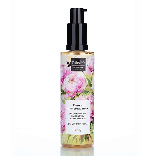 MI&KO Пенка для умывания, регулирующая выработку кожного сала It`s matte foam Peony 200 #1