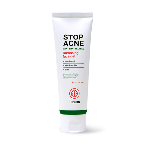 HISKIN Гель для умывания AHA + BHA + TEA TREE STOP ACNE 120 #1