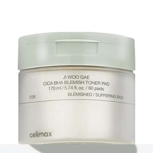 CELIMAX Тонер-пэды с кислотами Ji Woo Gae Cica BHA Blemish Toner Pad #1