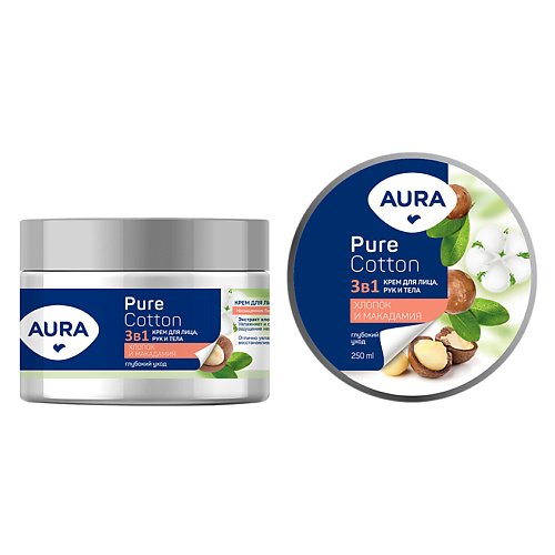 AURA BEAUTY Крем для рук увлажняющий с глицерином и экстрактом алоэ 250 #1