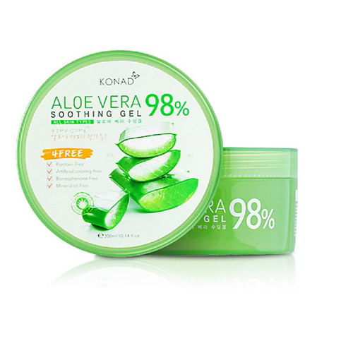 KONAD Aloe Vera 98% Sootning Gel Восстанавливающий и успокаивающий гель для лица и тела 300 #1