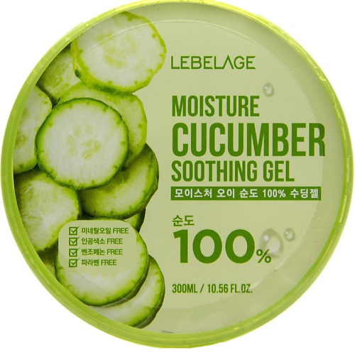 LEBELAGE Moisture Cucumber  100% Soothing Gel Гель для кожи с эстрактом огруца  увлажнение 300 #1