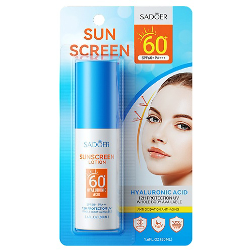 SADOER Лосьон для лица и тела SPF60 PA+++ с гиалуроновой кислотой 50 #1