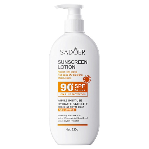 SADOER Лосьон SPF 90+ защита от UVA и UVB лучей с алоэ и витамином Е 220 #1
