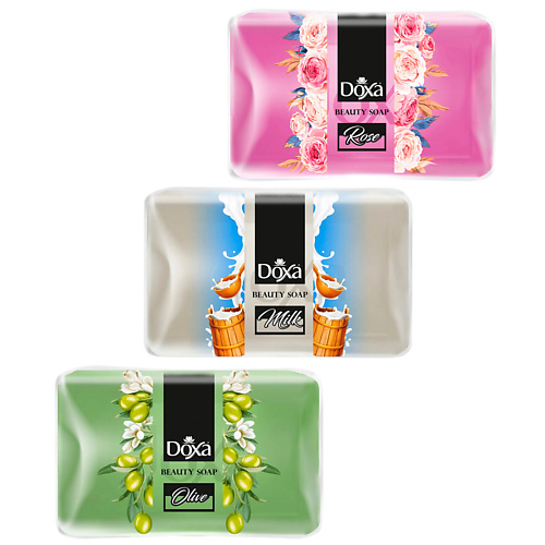 DOXA Мыло твердое BEAUTY SOAP Роза, Молоко, Олива #1