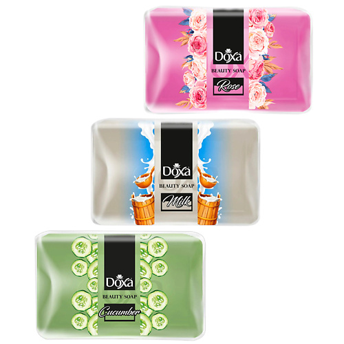 DOXA Мыло твердое BEAUTY SOAP Роза, Молоко, Огурец #1