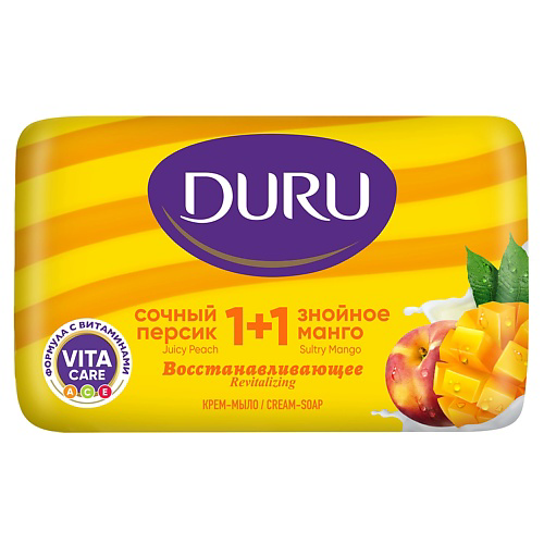 DURU Туалетное крем-мыло 1+1 Сочный персик & Знойное манго 80 #1