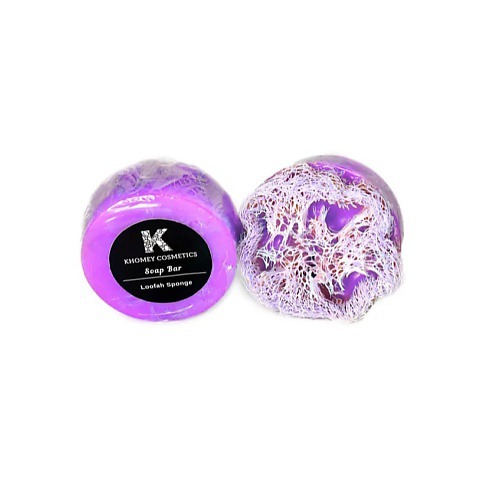 KHOMEY COSMETICS Мыло твердое с люфой с ароматом винограда Изабелла и маслом миндаля 80 #1