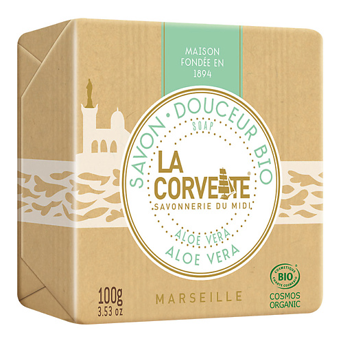 LA CORVETTE Мыло органическое для лица и тела Алоэ вера Marseille Aloe Vera Soap #1