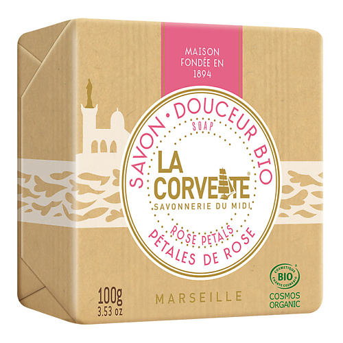 LA CORVETTE Мыло органическое для лица и тела Розовые лепестки Marseille Rose Petals Soap #1