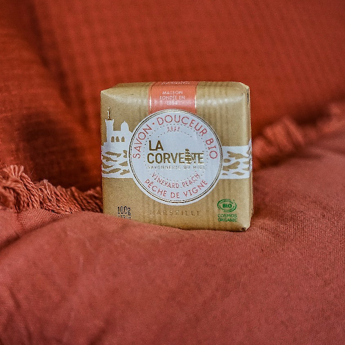 LA CORVETTE Мыло органическое для лица и тела Виноградный персик Marseille Vineyard Peach Soap #1