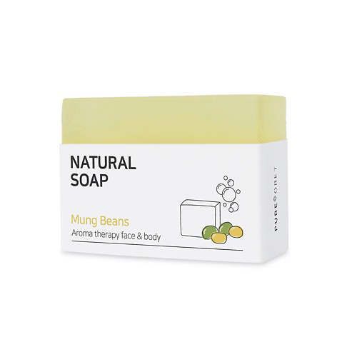 PUREFORET Мыло твёрдое с бобами мунг Natural Soap Mung Beans #1
