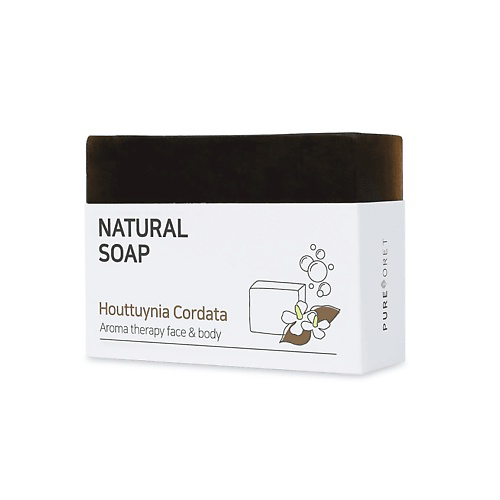 PUREFORET Мыло твёрдое с хауттюйнией сердцевидной Natural Soap Houttuynia Cordata #1