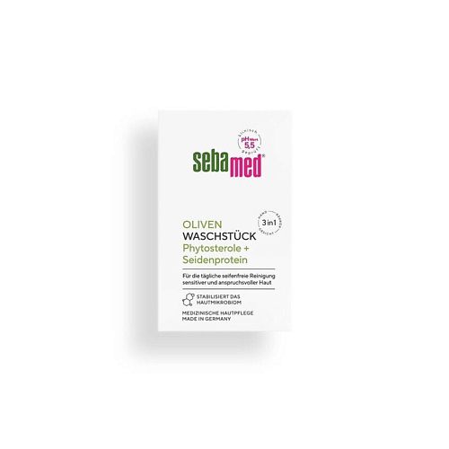 SEBAMED Кусковое мыло с оливой, алоэ вера и протеинами шелка Olive Cleansing Bar 150 #1