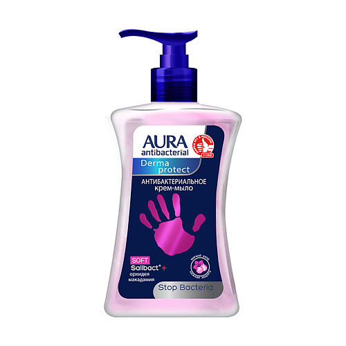 AURA Antibacterial Крем-мыло антибактериальное Derma Protect Soft Орхидея и Макадамия 250 #1