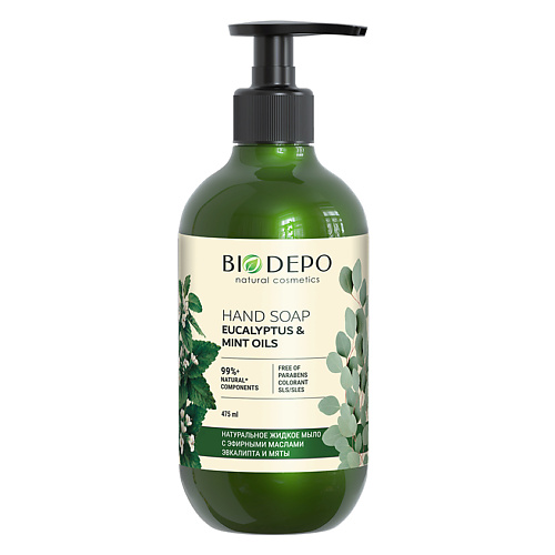 BIODEPO Жидкое мыло натуральное с эфирными маслами эвкалипта и мяты Liquid Hand Soap With Eucalyptus And Mint Essential Oils 475 #1