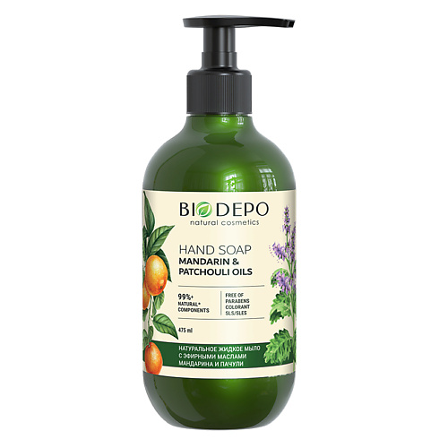 BIODEPO Жидкое мыло натуральное с эфирными маслами мандарина и пачули Liquid Hand Soap With Mandarin And Patchuli Essential Oils 475 #1
