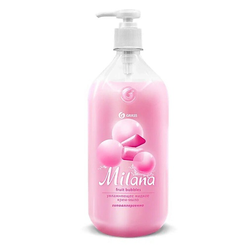 GRASS Жидкое крем-мыло "Milana" fruit bubbles с дозатором 1000 #1