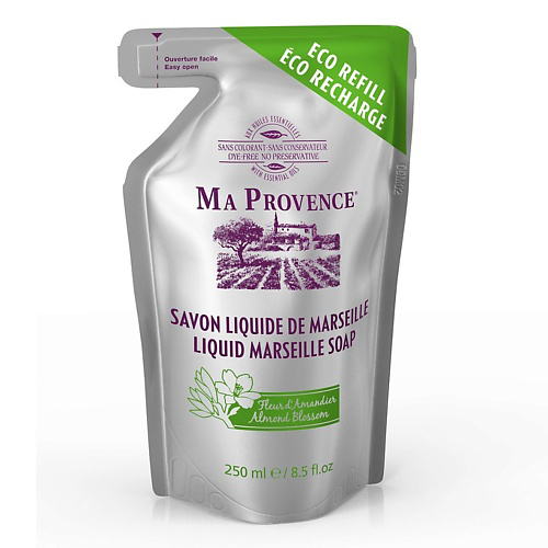 MA PROVENCE Жидкое мыло Марсельское цветок Миндаля сменный наполнитель 250 #1