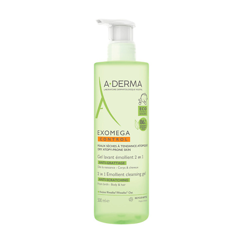 A-DERMA Очищающий гель 2-в-1 для тела и волос Exomega Control 500 #1