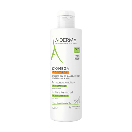 A-DERMA Смягчающий пенящийся гель для сухой кожи Exomega Control 500 #1