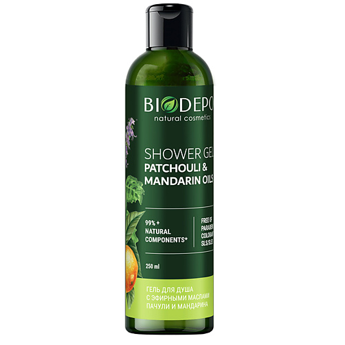 BIODEPO Гель для душа натуральный с эфирными маслами пачули и мандарина Patchouli And Tangerine Essential Oils 250 #1