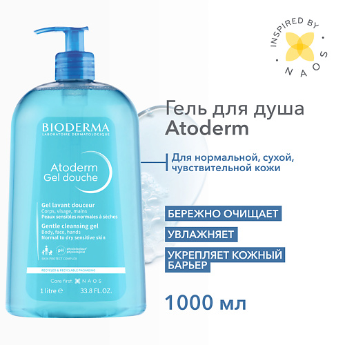 BIODERMA Мягкий очищающий гель для душа для нормальной, сухой и атопичной кожи Atoderm 1000 #1