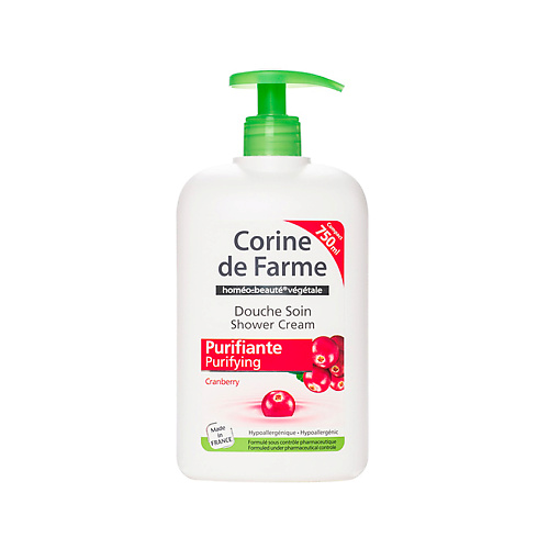 CORINE DE FARME Гель для душа Клюква Очищающий уход Douche Soin Cranberry Purifiante 750 #1