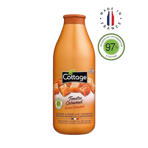 COTTAGE Увлажняющий гель для душа и пена для ванны 2 в 1 Moisturizing Shower Gel & Bath Milk – Sweet Caramel 750 #1