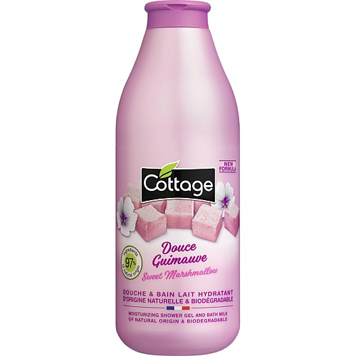 COTTAGE Увлажняющий гель для душа и пена для ванны 2 в 1 Moisturizing Shower Gel & Bath Milk – Sweet Marshmallow 750 #1