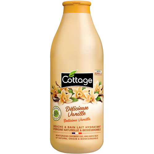 COTTAGE Увлажняющий гель для душа и пена для ванны 2 в 1 "Ваниль" Moisturizing Shower Gel & Bath Milk Delicious Vanilla 750 #1