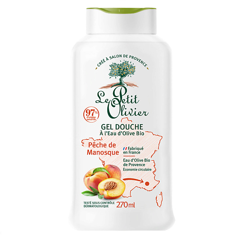 LE PETIT OLIVIER Гель для душа увлажняющий Персик из Маноска Peche de Manosque Gel Douche 270 #1