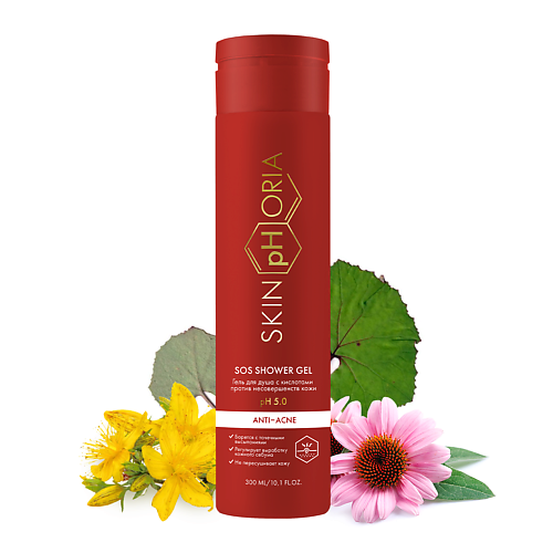 SKINPHORIA Гель для душа с кислотами против несовершенств кожи SOS Shower Gel 300 #1