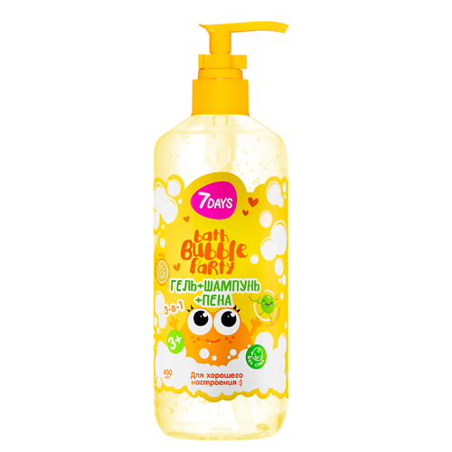 7DAYS Детский шампунь для волос детей BATH BUBBLE PARTY 400 #1