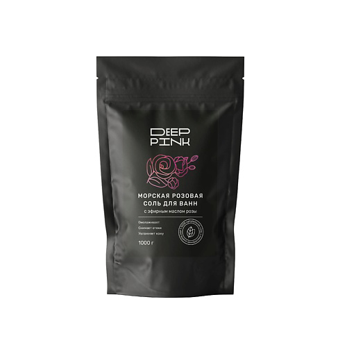 DEEP PINK Крымская розовая соль для ванн с эфирным маслом Розы 1000 #1