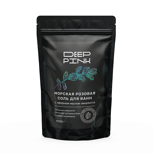 DEEP PINK Крымская розовая соль для ванн с эфирным маслом Эвкалипта 1000 #1
