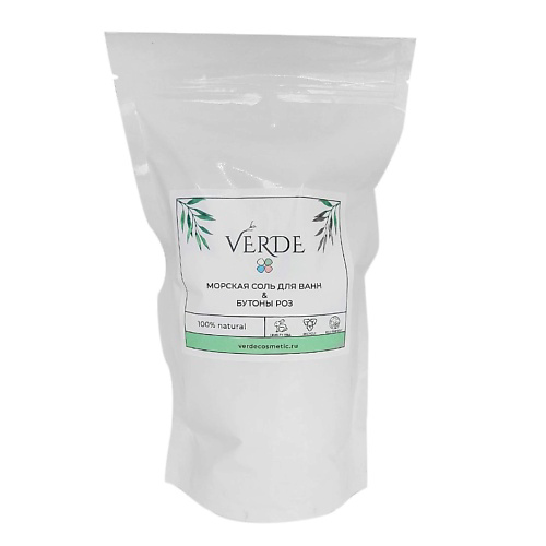 VERDECOSMETIC Морская натуральная соль для ванны с цветами розы, очищает кожу, для омоложения 1400 #1