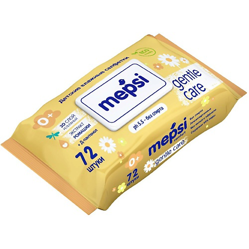 MEPSI Влажные салфетки ромашка  детские с клапаном Gentle Care 72 #1
