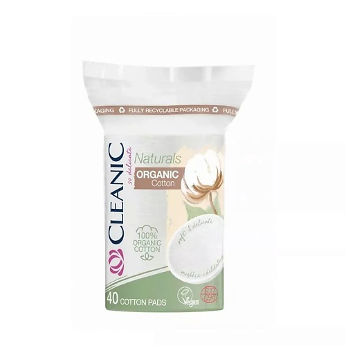 CLEANIC Naturals Organic Cotton Гигиенические ватные диски (овал) #1