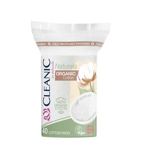 CLEANIC Naturals Organic Cotton Ватные диски гигиенические овал #1