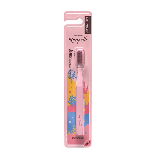RUCIPELLO Детская Зубная щетка Toothbrush Ula-Ula Яблочная коллекция розовая #1