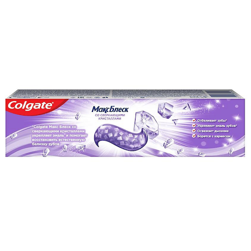 COLGATE Отбеливающая зубная паста со сверкающими кристаллами Макс Блеск Max White 100 #1